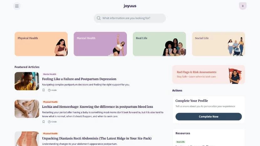 Joyuus app home screen